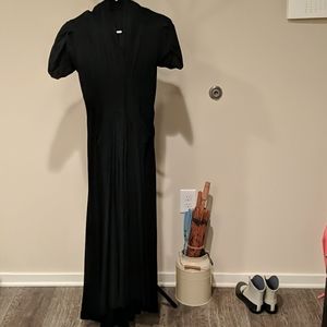 Vintage 1930s long black dress xs/s